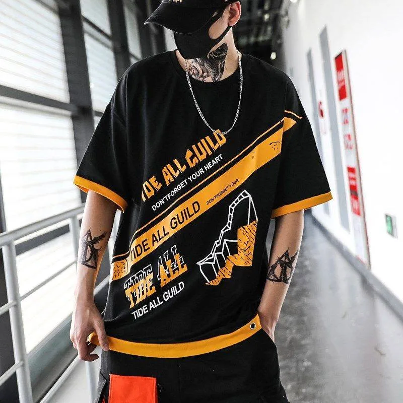 Summer Korean T Shirt Men Hip Hop T 