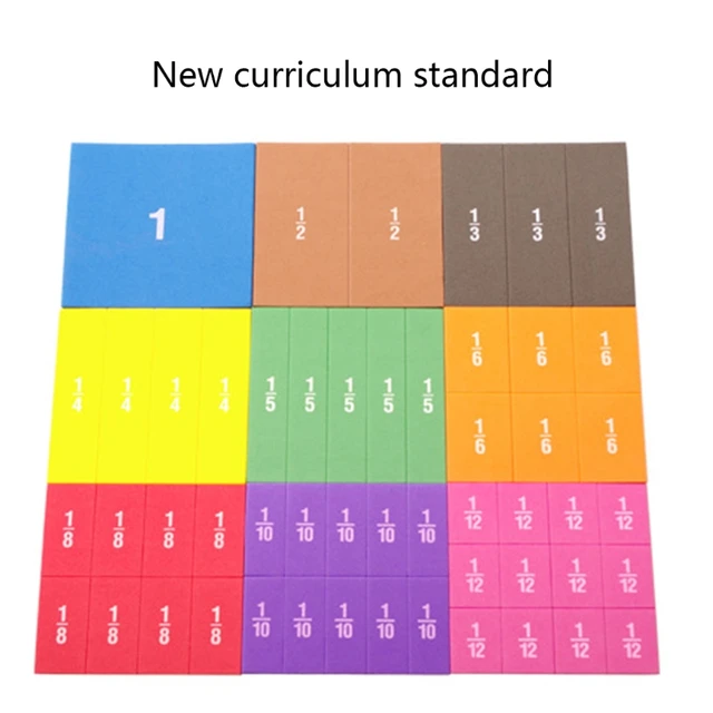 EVA Sponge Math Cards for Intellgent Improvement Colorful Fraction Learning Card for Kids Primary School Early Education 3