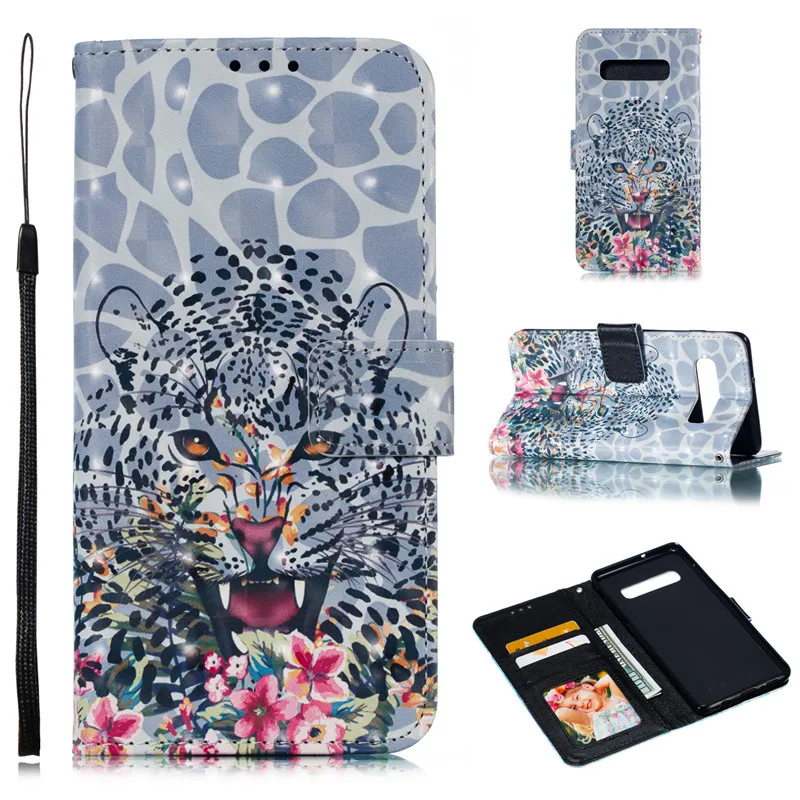 COOLY милый 3D чехол с рисунком для samsung Galaxy S10 Plus S10e S9 S8 S7 Edge задняя крышка на магнитном кожаном кошельке флип-чехол для телефона