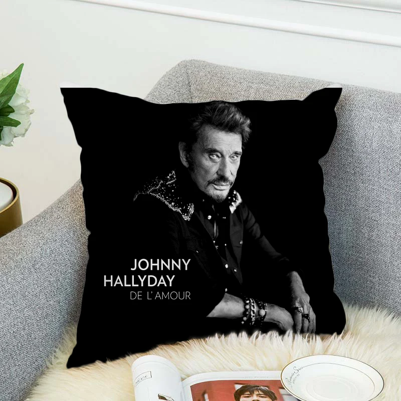 johnny hallyday Pillow Case Polyester Decorative Pillowcases Throw Pillow Cover style-2
