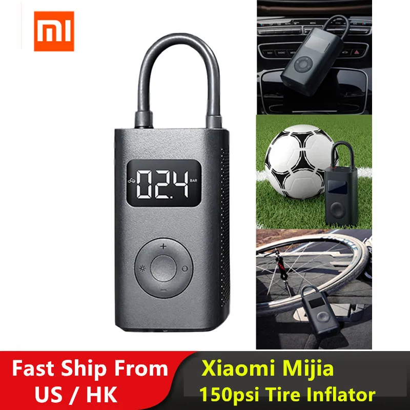 Портативный Электрический насос Xiaomi Mijia умный цифровой датчик давления в шинах
