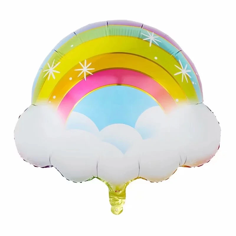 5 шт. Детские воздушные шары для мальчиков и девочек, белые облака, воздушные шары, вечерние воздушные шары из фольги, радужные украшения для малышей, товары для дня рождения