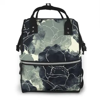 

Botanical Boho Flowers Nappy Backpack Mummy Bag Large Capacity Mom Baby Multi-function Waterproof Outdoor Travel Diaper Bags