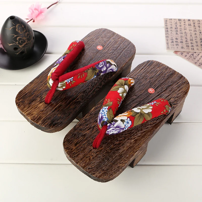 Color3 Женские японские традиционные Сабо Geisha, мужские ниндзя Наруто, аниме косплей воина, деревянные туфли, Вьетнамки, кимоно, сандалии Aodai - Цвет: Color3