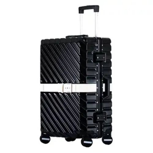 black-1 KLQDZMS 20"24"26"29inch Aluminum Frame Business Travel Hard Shell suitcase Spinner Cabin Trolley Suitcase Carry on Luggage - Цвет: black-1