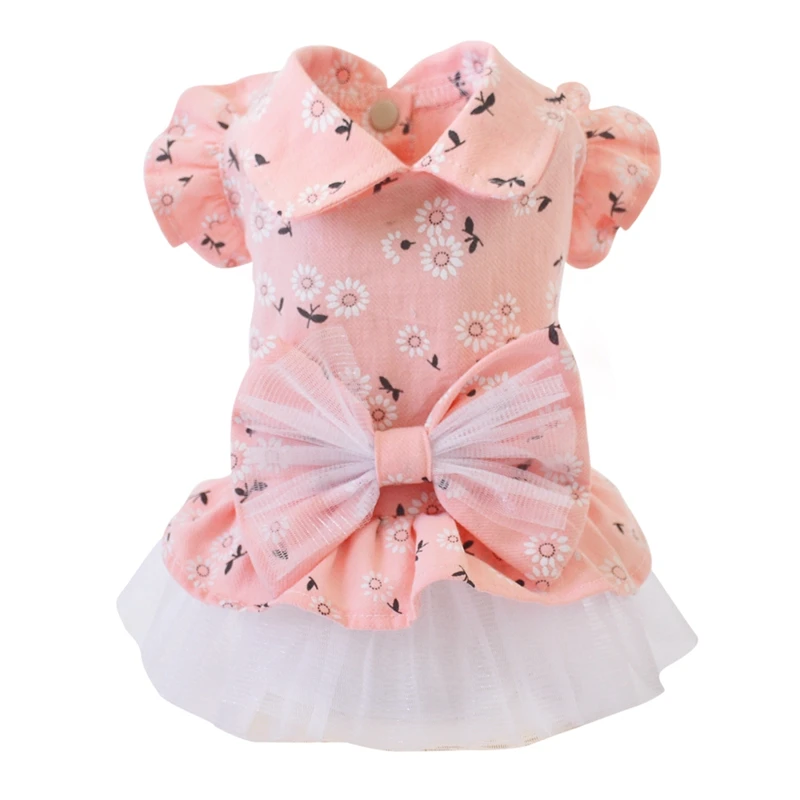 Pet Stripes Skirt Fashion Puppy Dog Princess Dress yarn for Small and Medium Dogs Simple Suit Accessories | Дом и сад