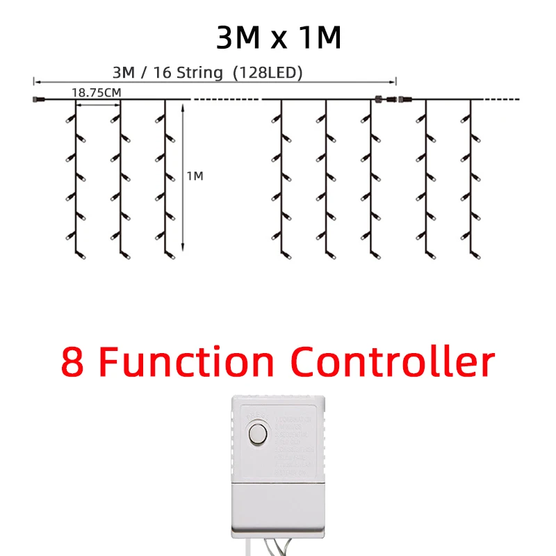 Светодиодный сосулька Шторы лед в полоску с изображением водопада, волшебная гирлянда светильник Рождественская гирлянда светильник на открытом воздухе для романтических встреч вечерние свадебные бар Decorat