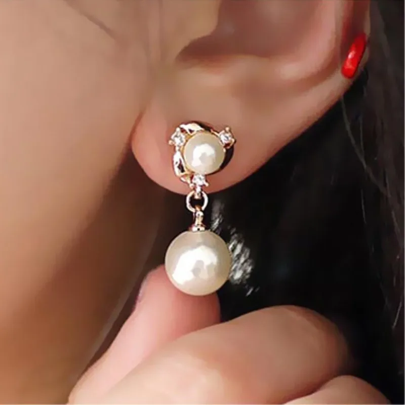 

2019 Personality Crystal Earrings High Quality Wild Rhinestones Imitation Pearl Earring For Women Stud Earrings Boucle D'oreille