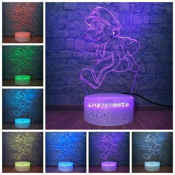 

Drop Shipping Cartoon Super Mario 3D LED USB Rechargeable Table Light Night lights Bedside Lamp for Children Novelty Xmas Gifts