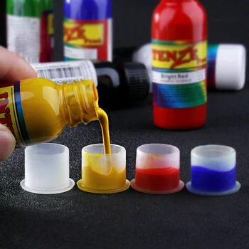 

1000pcs Tattoo Ink Cups Disposable Microblading Steady Plastic Base Cups for Permanent Makeup Pigment Clear Holder Container Cap