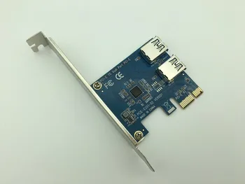 

PCI-E PCI Express 1x to 16x Slots Riser Card 1 to 2 Dual Port USB 3.0 Extender Convert Card HUB Adapter for Bitcoin Miner Mining