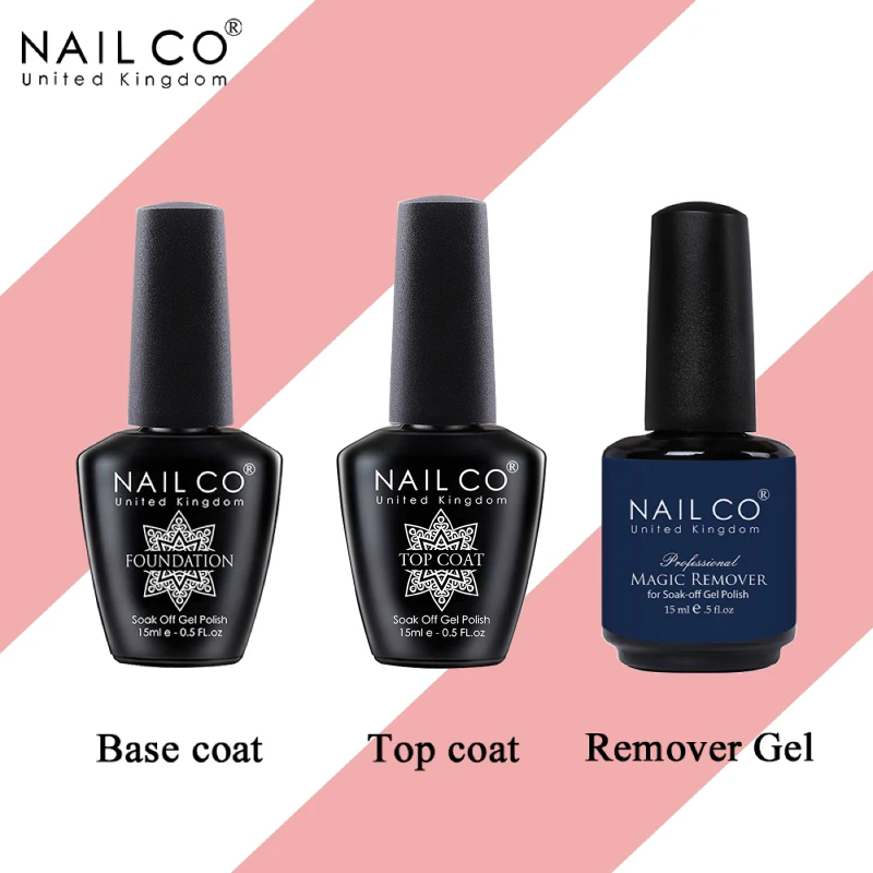 NAILCO Base and Top Coat Remover Gel 15ml UV LED Lamp Semi Vernis Nail Polish 1permanent Nail Art Soak Off Hybrid Varnishes