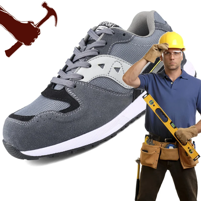 

Safety Shoes Men Indestructible Military Safety Shoes Air-Permeable Smash Safety Shoes Steel Toe Breathable Shoes For Boys F29