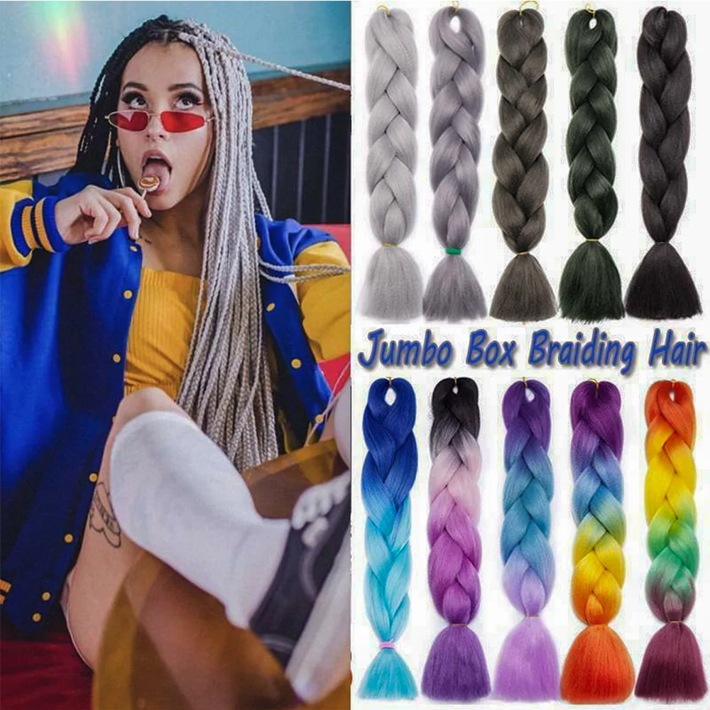 Precio reducido Lihui pelo sintético para trenza 24 Jumbo pulgadas trenza paquetes de cabello a granel pelo trenzado Ombre para mujeres DIY peinado venta al por mayor RLwqeE8aBoZ