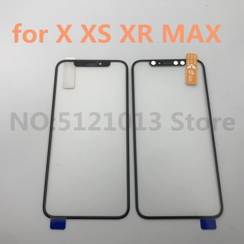 Original LCD Front Screen Outer Glass Len with OCA Assembly for iPhone X XS XR XS MAX Touch Panel glass Replacement Repair Parts