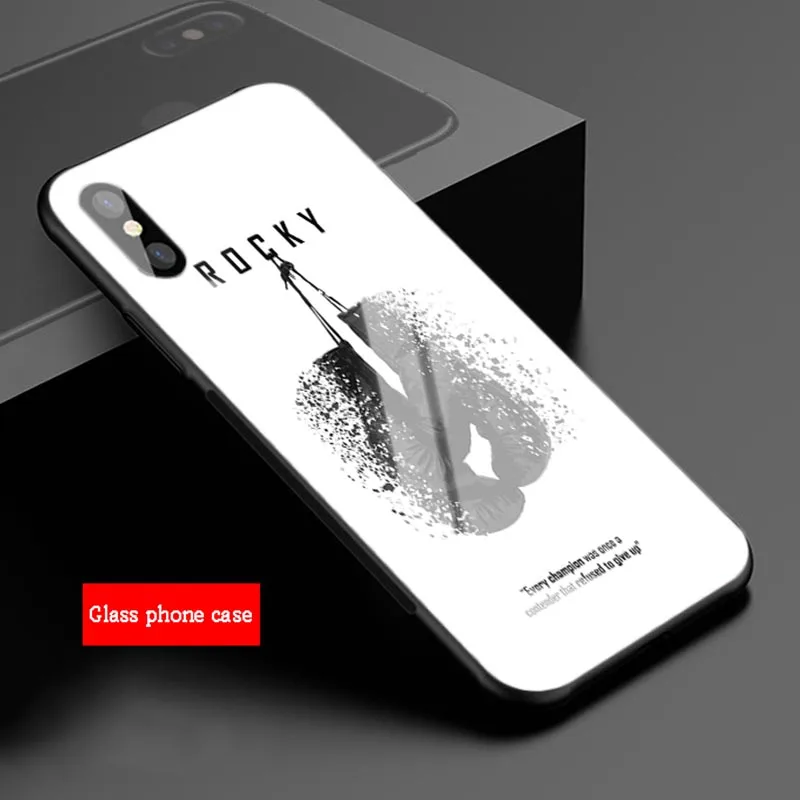 Мотивационные слова арт Рокки Бальбоа для samsung Galaxy NOTE 9 S8 S9 S10 плюс A6 A6P A8 A8P J6 J8 закаленное Стекло чехол для телефона