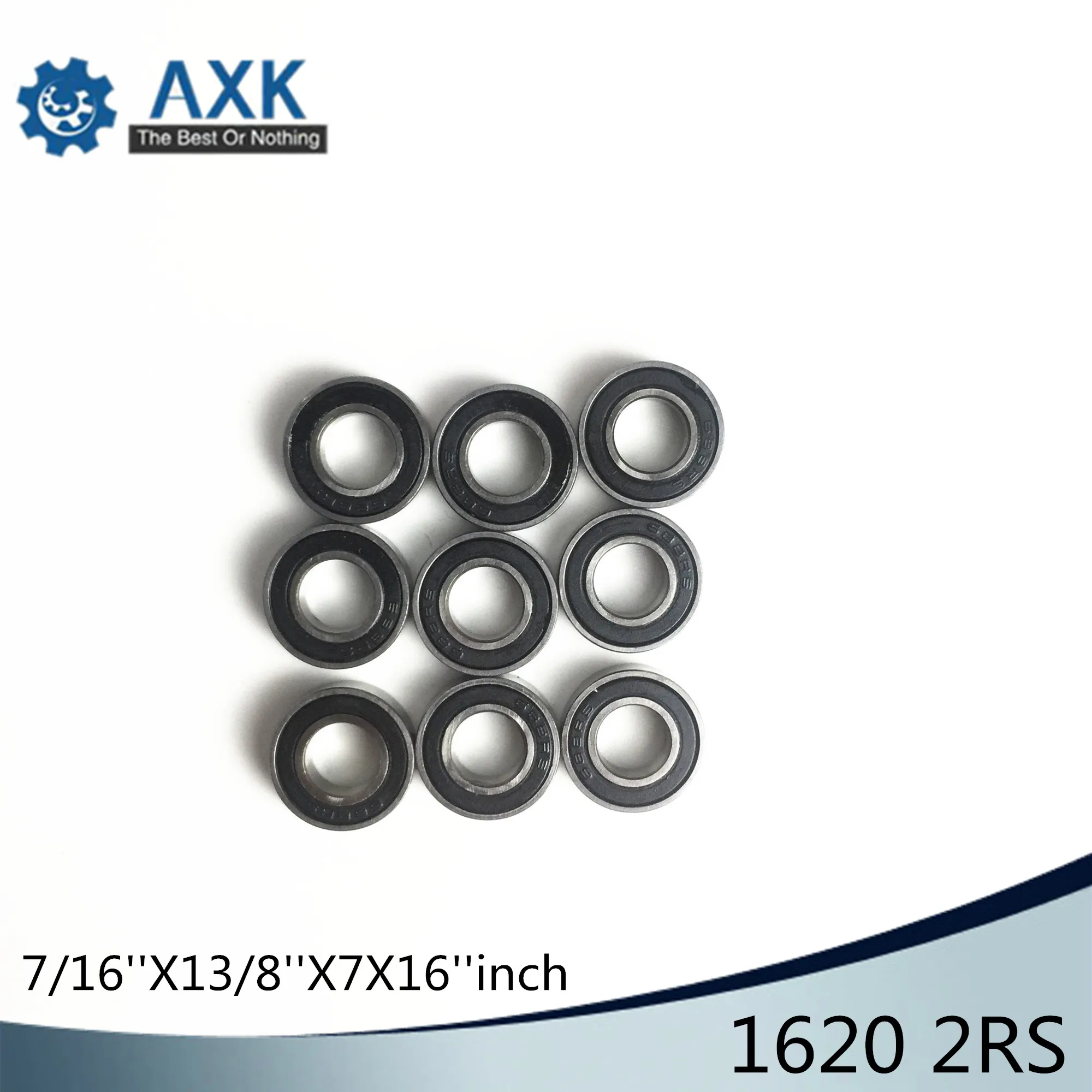 

1620 2RS ABEC-1 (10PCS) 7/16"x1 3/8"x7/16" inch Ball Bearings 11.11mm x 34.93mm x 11.11mm 1620RS