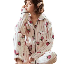 Pajamas Women's Flannel Winter Thickened Long-sleeved Cardigan Lapel Warm Home Service Two-piece Suit Pajama Set Women Sleepwear
