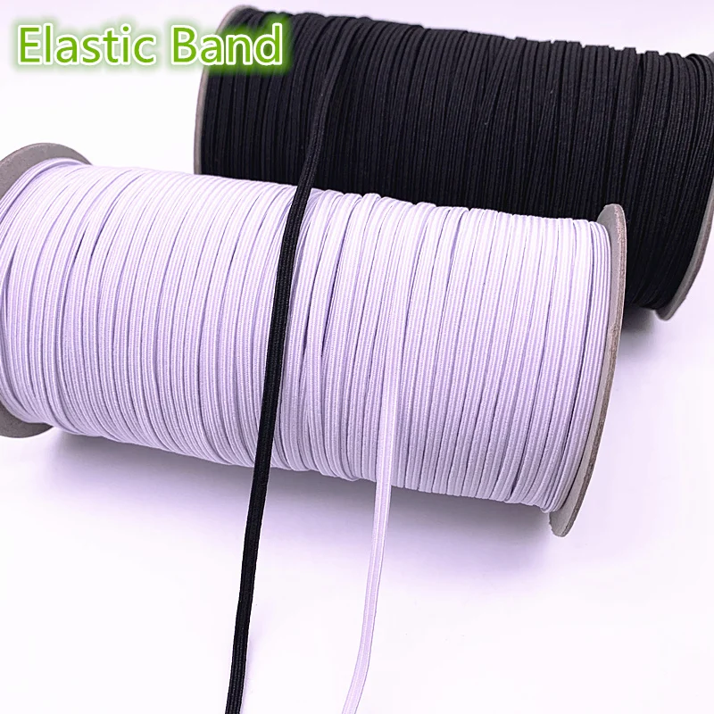 3-12mm 5 Yards Hight-Elastic Bands Spool Sewing Band Flat Elastic Cord White Black for Jewelry Making Diy Handmade Accessories | Украшения