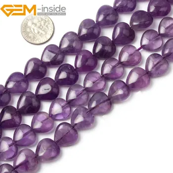

12mm heart light purple amethysts beads for Jewelry making strand 15inch Semi-precious Gem stone bead for bracelet Necklace Maki