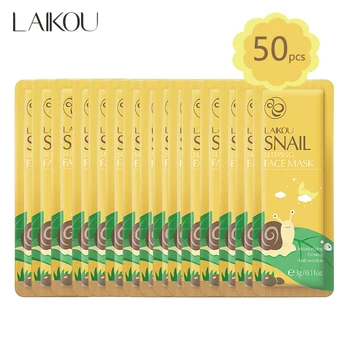 50pcs/lot LAIKOU Snail Moisturise Sleeping Face Mask Anti Wrinkle Night Facial Packs Dark Circle Moisturize Anti-Aging Mask