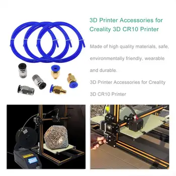 

3PCS 1Meters Blue PTFE Tube + 3 PC4-M6 Pneumatic Connector + 3 PC4-M10 Connectors for 3D Printer 1.75mm Filament