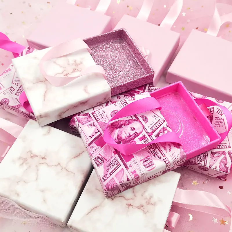 

5PCS Lashes Bbox Wholesale Package Customized Print Logo 3D Mink Eyelash Cases Magnetic Packaging Collectible Reusable