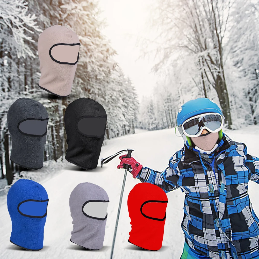 Thermal Fleece Balaclava Neck Winter Ski Outdoor Sports Full Face Mask Ski Hat#A 