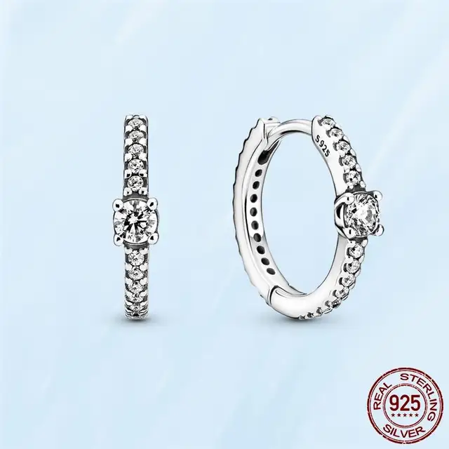 Silver Earrings Real 925 Sterling Silver Asymmetrical Heart Hoop Earrings for Women Fashion Silver Earring Jewelry Gift PAE051