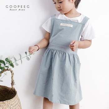 

Pure washed cotton parent-child apron cotton and linen painting dinner kindergarten children anti-fouling cute apron smock