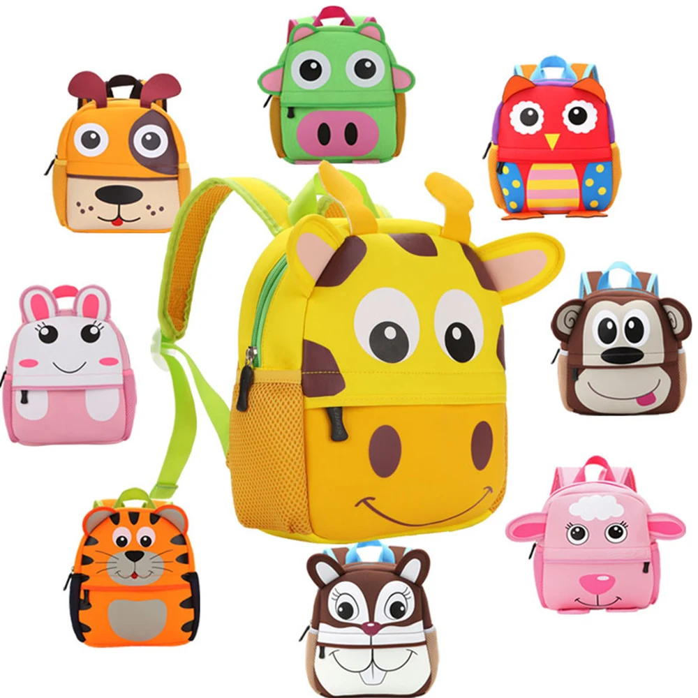

Children Backpacks 3D Animal Children Backpacks Boys Girl Backpack Toddler Kids School Bags Kindergarten Cartoon Neoprene Bag