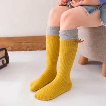 

Girls Socks Kids Toddler Baby Girls Boys Solid Socks For Girls Anti-Slip Knitted Long Socks Knee Socks колготки для девочекZ5