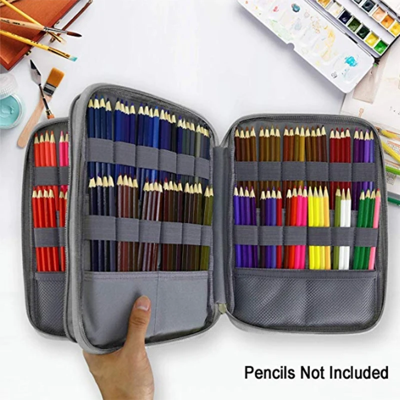 192 Слоты большой Ёмкость Карандаш сумка чехол органайзер косметичка для Цветной карандаш Акварельная ручка маркеры гелевые ручки для сумки