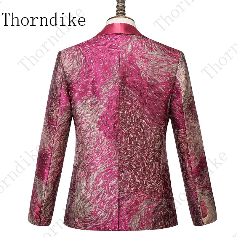 Thorndike/Новое поступление года, смокинги для жениха с цветочным узором, Лучший мужской костюм из 2 предметов для свадьбы/ужина/выпускного вечера(куртка+ штаны