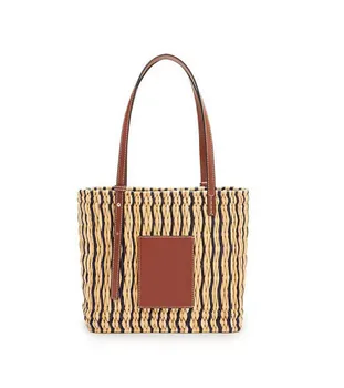 

2020 Spring Summer Spain import same style Lafayette shoulder bag pieced cowhide hand-woven bag striped tote bag