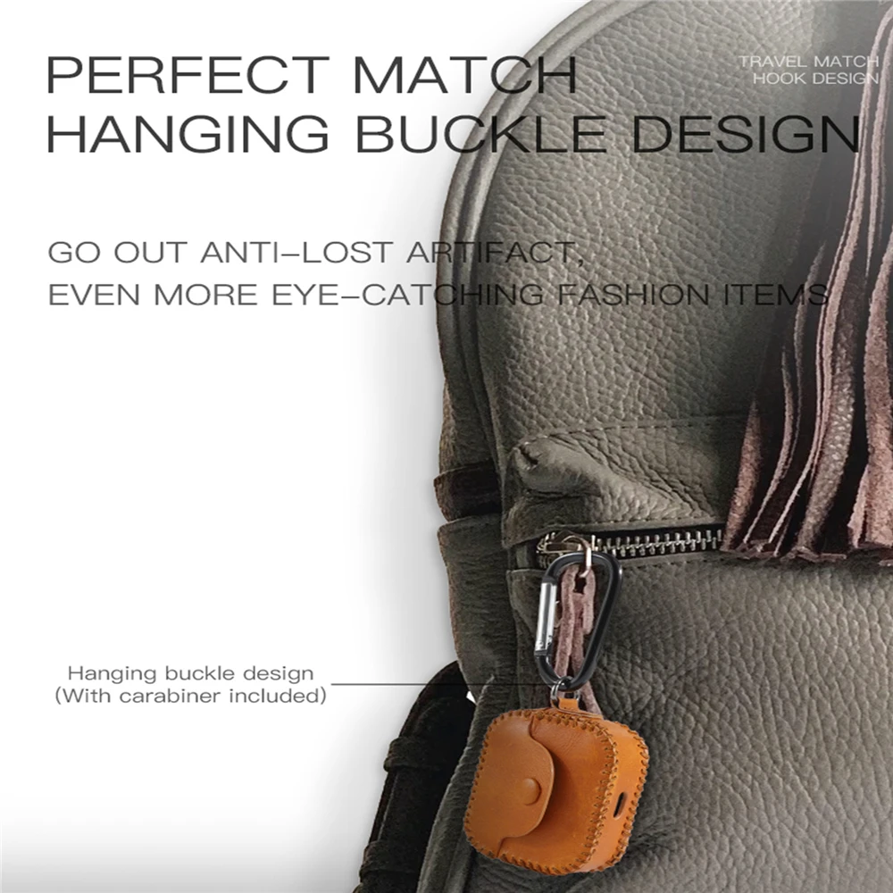 Portable Wireless Earphone Leather Case Shockproof Protective Storage Pouch for AirPods Pro Headphone Cover