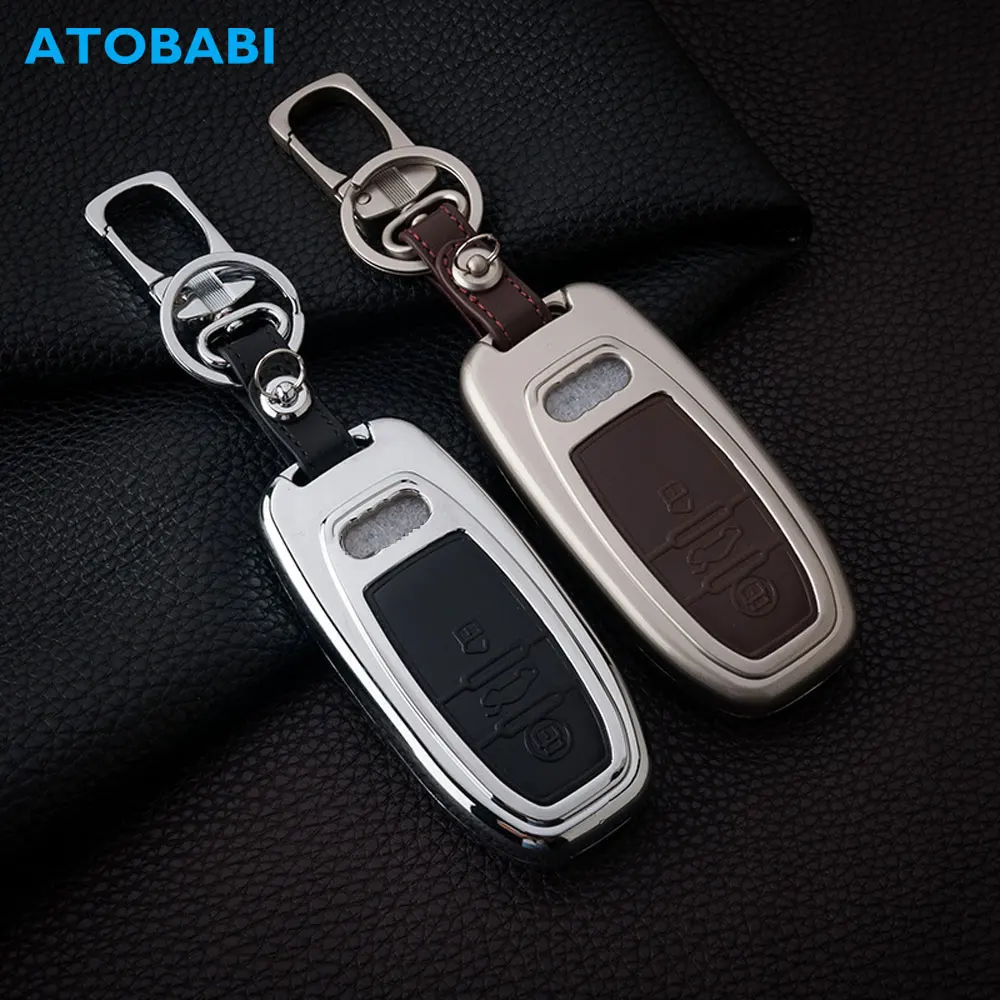 Цинковый сплав+ кожаный чехол для автомобильных ключей, чехол для Audi A1 A3 A4 A5 Q3 Q5 Q7 A6 C5 C6 A7 A8 R8 S4 S5 S6 S7 S8 SQ5 RS5 A4L A6L чехол дистанционного брелока