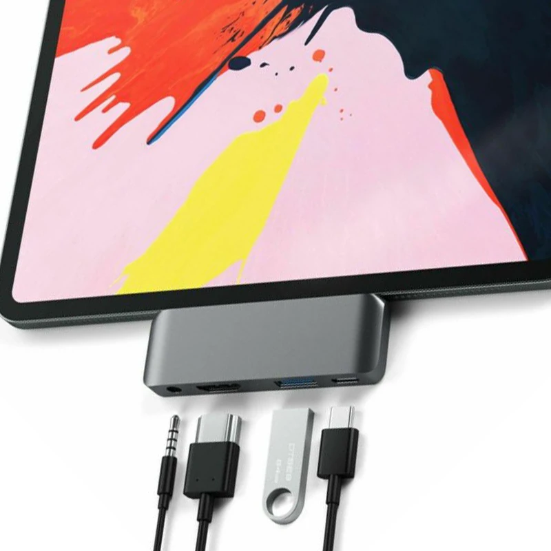 Type-C Mobile Pro Hub адаптер ж/USB-C PD зарядка HDMI подходит для IPad Pro