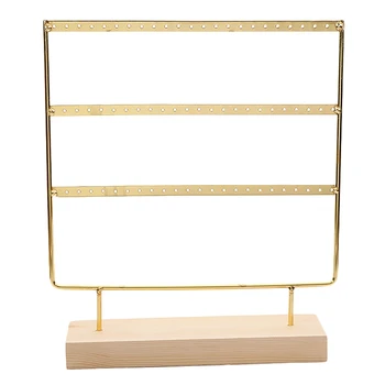

Earring Holder 4-Tier Ear Stud Holder Earring Stand Display Rack Luxury Jewelry Stand Display Holder Hanger Rack Tower with Wood
