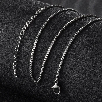 

10pcs/lot 1.5mm Women and Men Box Necklace Chain 316L Stainless Steel Necklace For DIY Jewelry Making