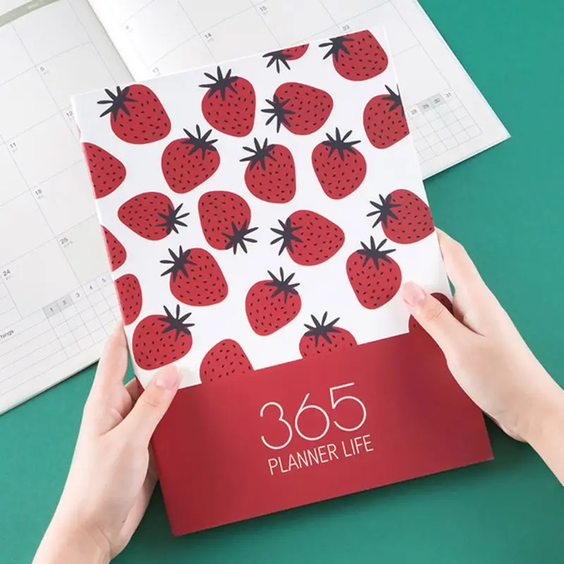 Планировщик, Ежедневник формата А4, дневник, записная книжка и дневники, Kawaii Fruit, еженедельная ежемесячная записная книжка, милая, Снова в школу, настольная книга для путешествий, OYK