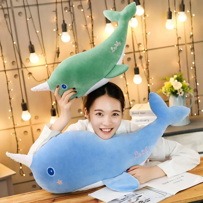 Новые игрушки милый забавный кит плюшевые игрушки для девочек кукла Единорог рыба Детская комната украшения детские рождественские