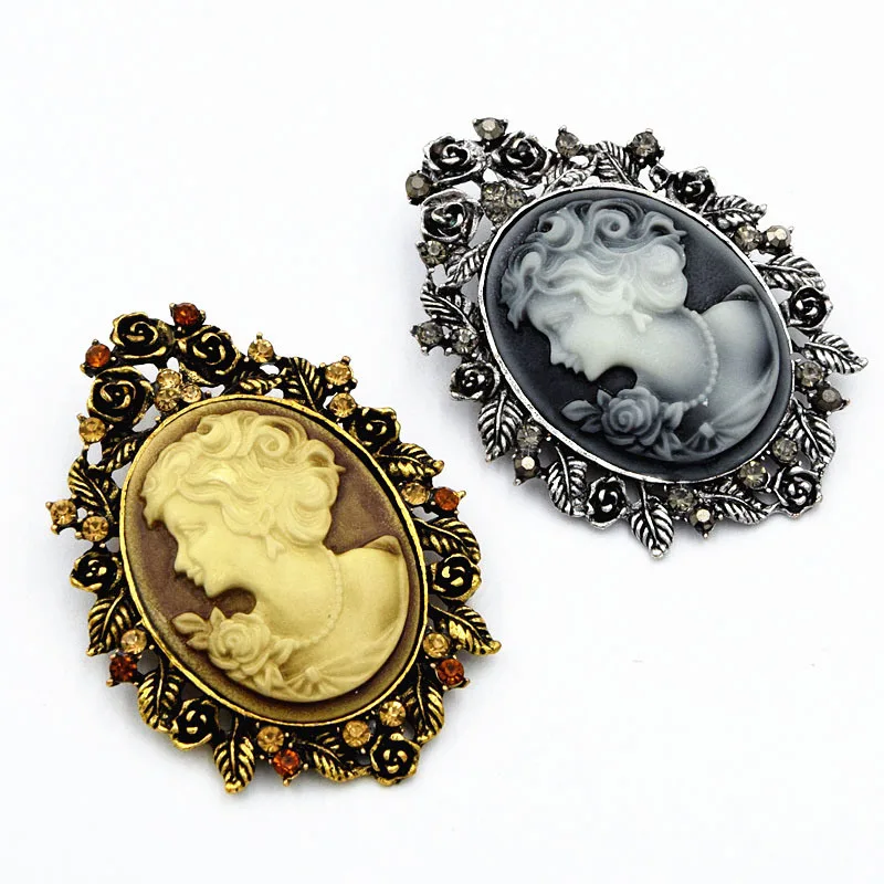 

Manufacturers Low Price Promotion-Beauty Head Brooch Retro Europe And America Fashion Brooch Wholesale