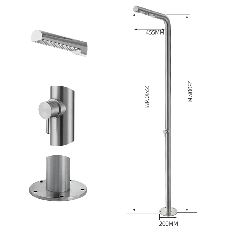 outdoor faucet A07 Напольный смеситель для душа Матовый никель открытый смеситель для душа отдельно стоящий для ванной душевая колонна для пляжа сауна кран для душа комплект - Цвет: outdoor faucet A07