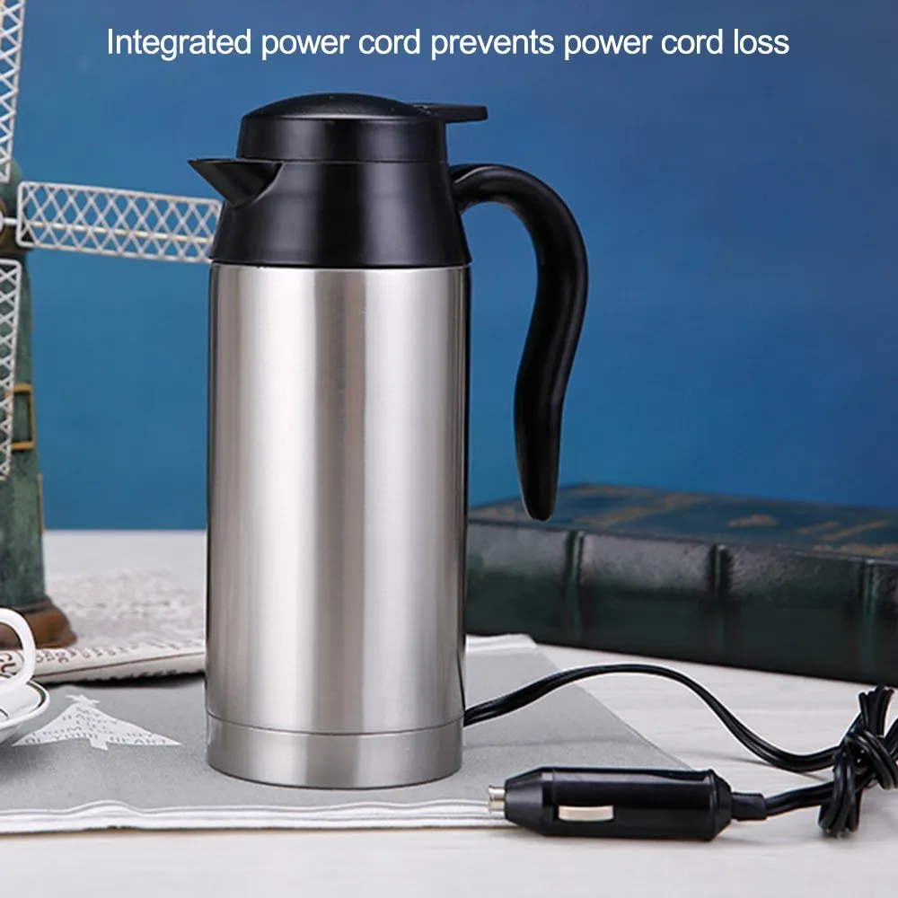 Автомобильный Электрический чайник из нержавеющей стали, DC 12 V, нагревательная чашка, чайник для кофе и воды