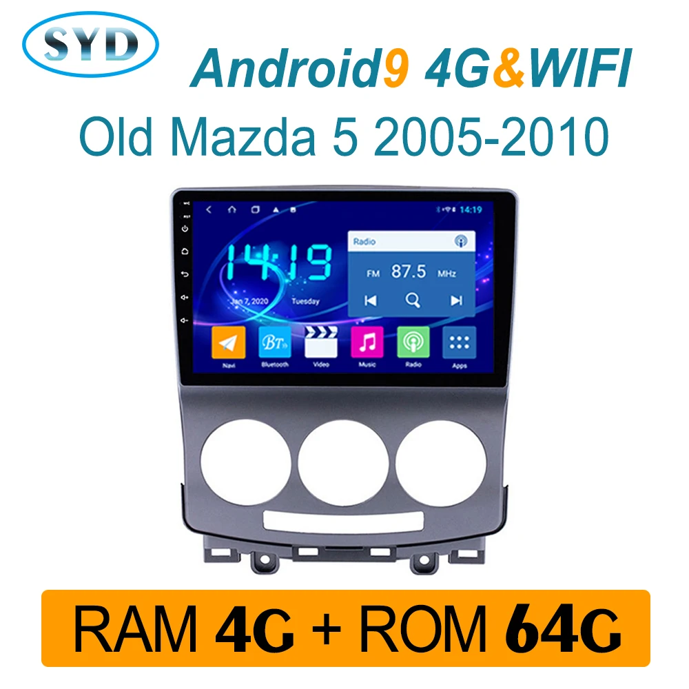 DVD плеер для Mazda 5 4 + 64 ГБ автомагнитола 2005 2010 1 din Android 9 0 FM AM DSP RDS IPS SWC задняя
