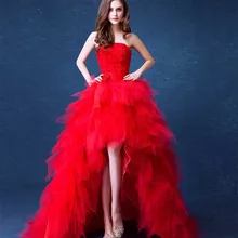 N большой размер 5xl на заказ красное свадебное платье без бретелек вечернее платье спереди короткое сзади длинное платье с шлейфом красный ковер леди