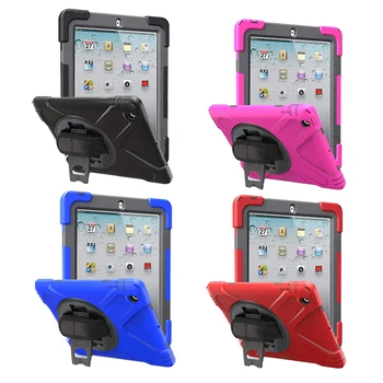 

Heavy Duty Shockproof Protective Case Armor Cover for iPad 2 3 4 with Kickstand/Hand Strap/Shoulder Strap (Rose Red)