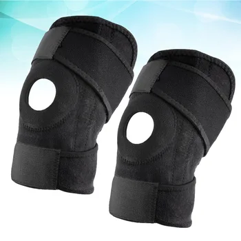 

2PCS Knee Brace Support Sleeve Adjustable Patella Stabilizer Protector Nylon Wrap for Arthritis Meniscus Tear Running Basketball