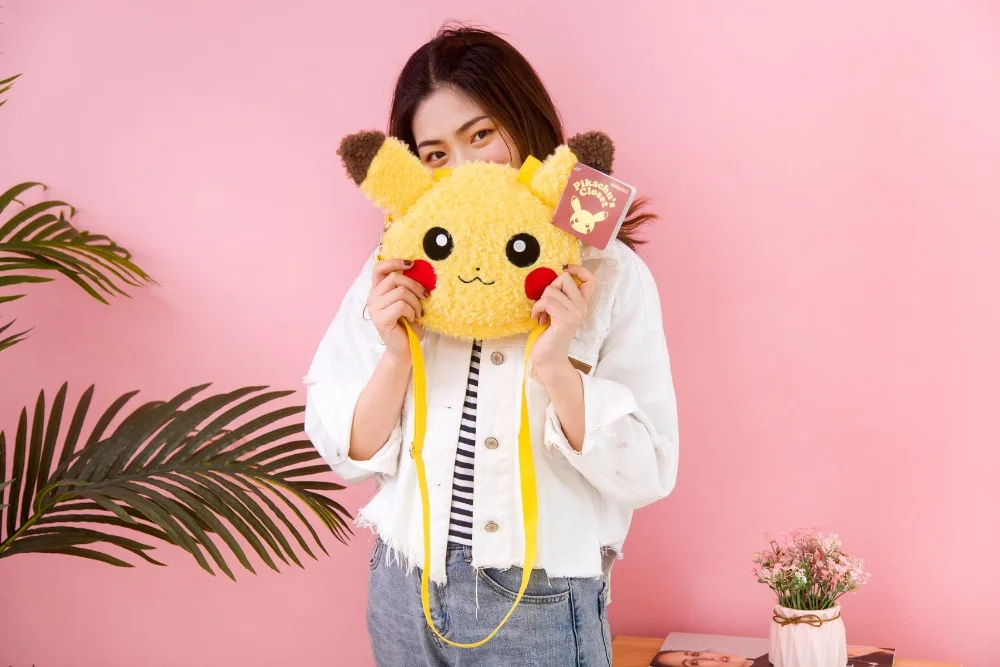 TAKARA TOMY Pokemon Pikauchu Рюкзак Плюшевые игрушки Kawaii Аниме Сумка через плечо мягкая Сумочка Подарок для подарок подруге